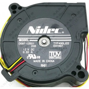 Nidec D06F-12BS1 20B 12V 0.33A 3wires cooling fan